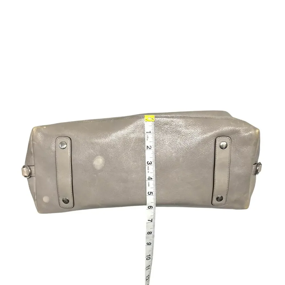 Coach Madison Sabrina Satchel Bag Gray Leather Handbag Purse Strap Large 12949